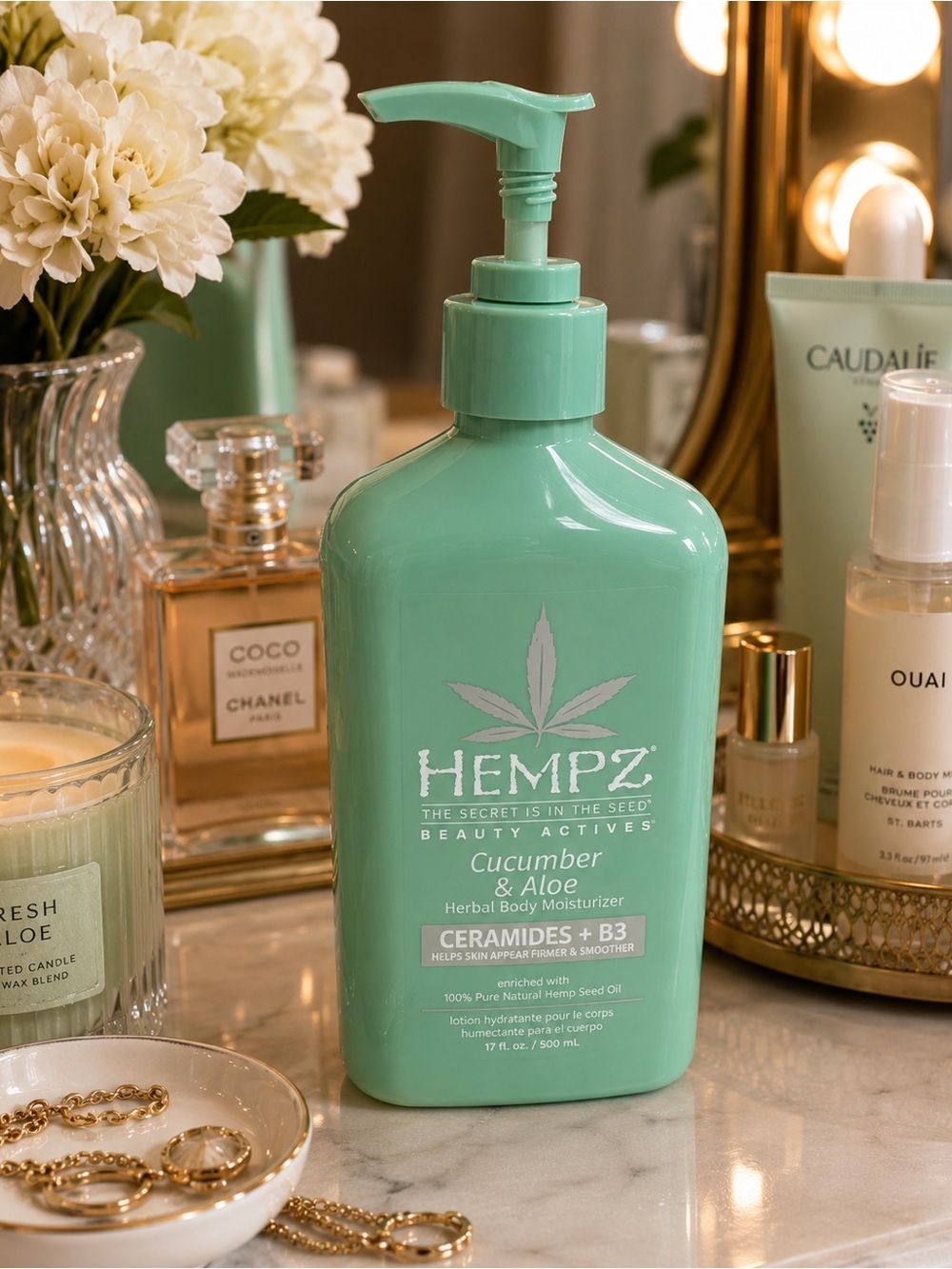 Hempz Beauty Actives Cucumber & Aloe Herbal Body Moisturizer | Ceramides + B3
